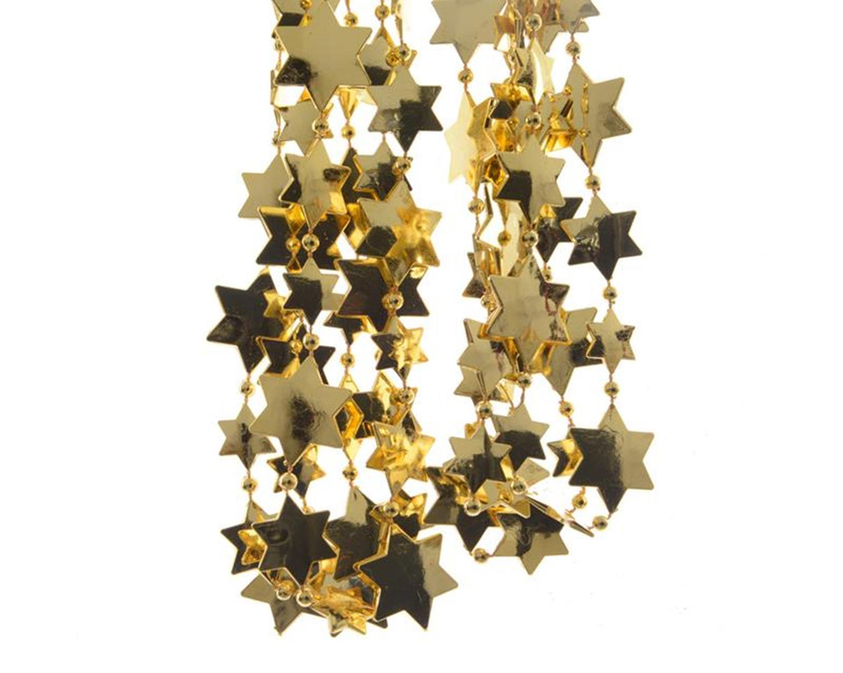 Decoris kralenslinger ster l270cm goud