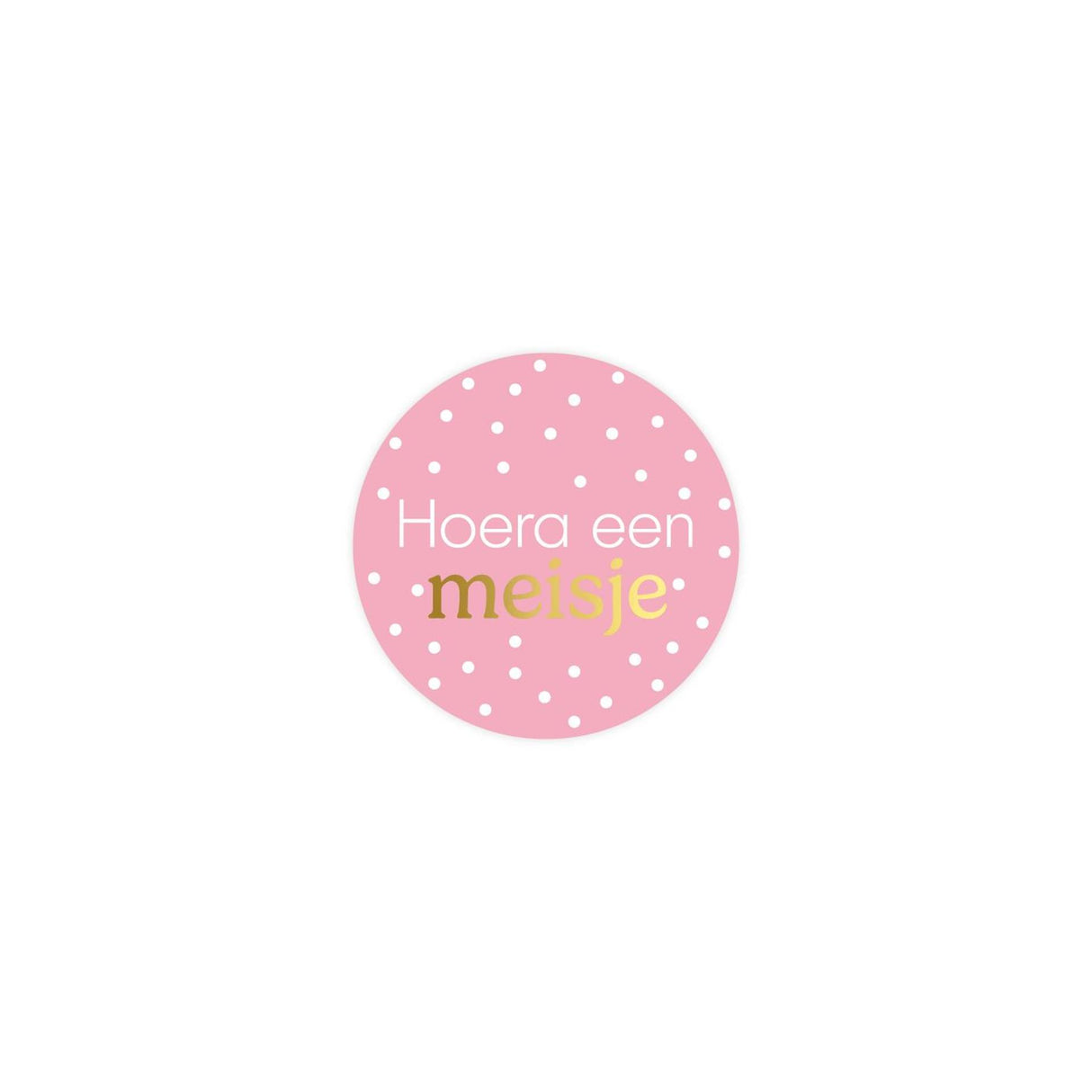 Kassaplan stickers hoera een meisje ø40mm 250st