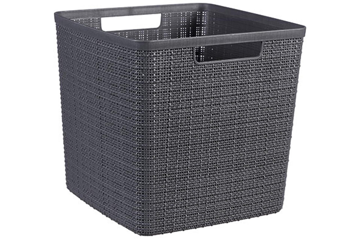 Curver jute mandje cube 17l donkergrijs