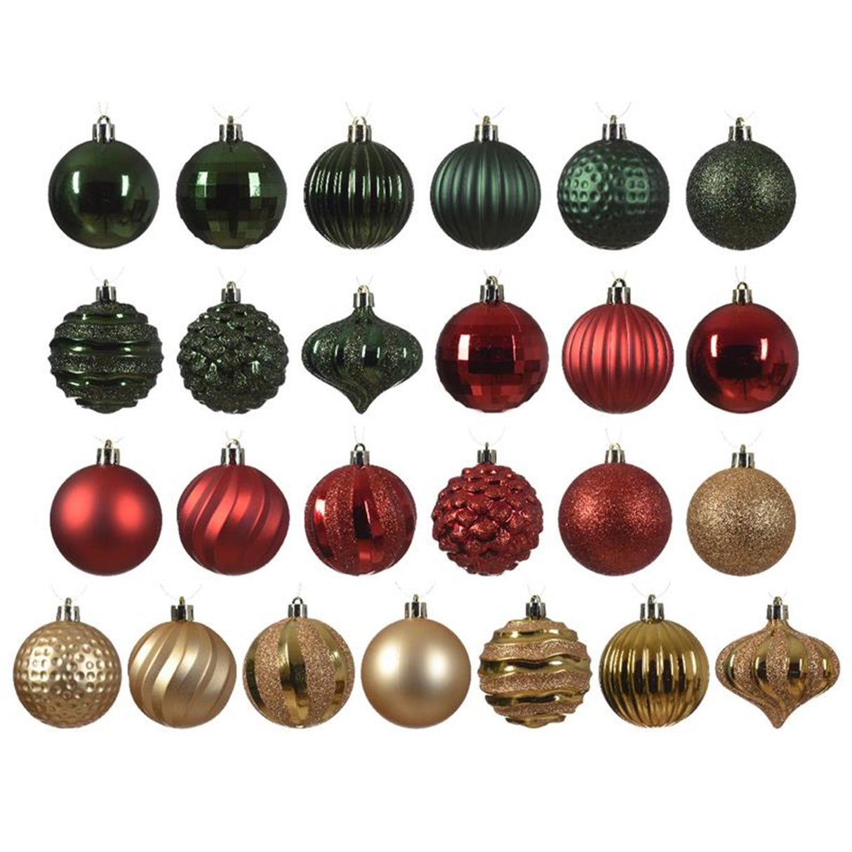 Decoris kerstballen kunststof 30 st.traditioneel