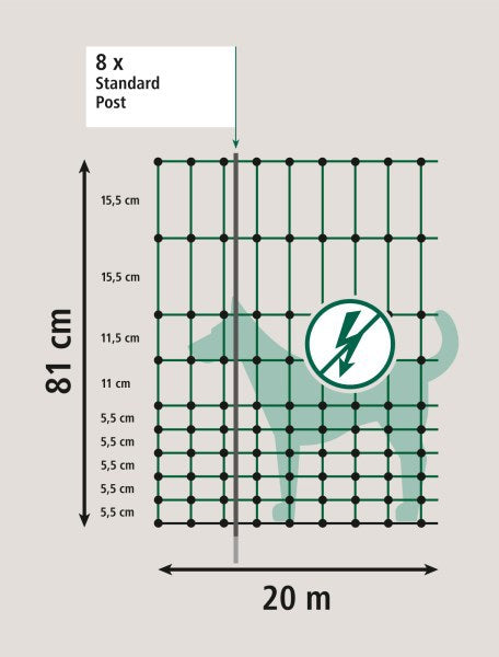 Ako producten campingnet 20meter 80cm groen enkele pen