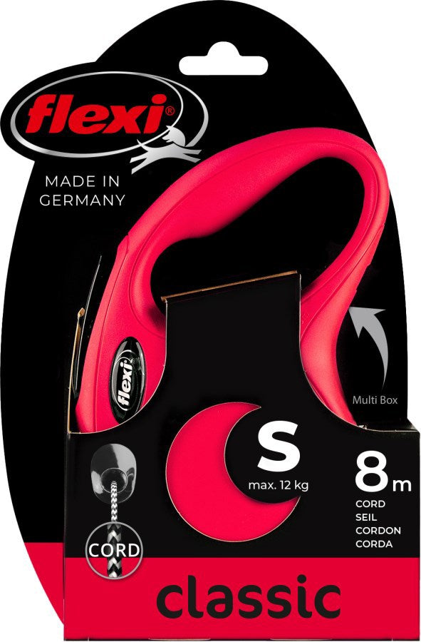 Flexi producten rollijn new classic koord rood s8 meter tot 12kg