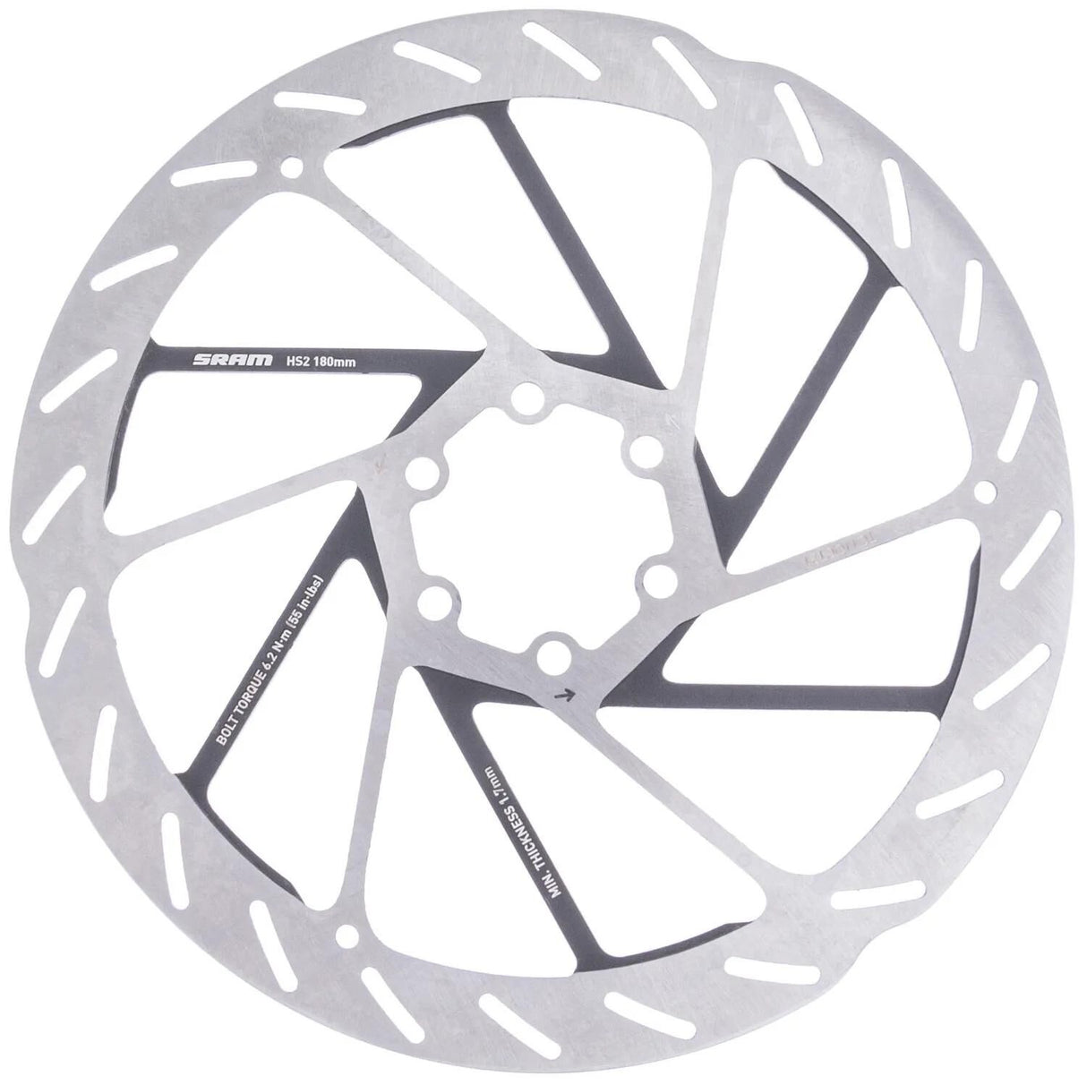 Sram remschijf hs2 brake rotors hs2 180 mm 6b rounded