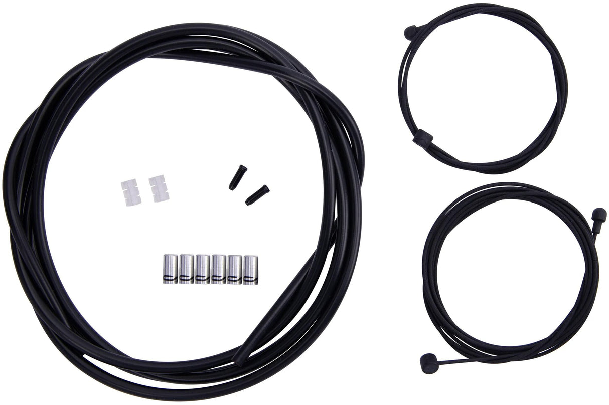 Contec remkabelset stop++ ct brake cable set stop++ steel fr+rear compl black