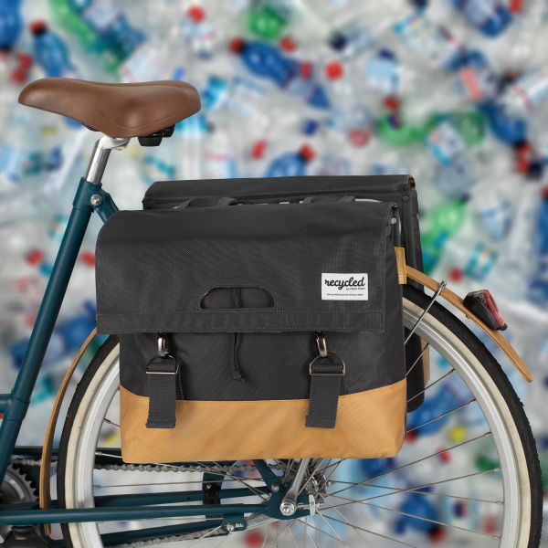 Urban Proof dubbele fietstas - zwart geel - 40L