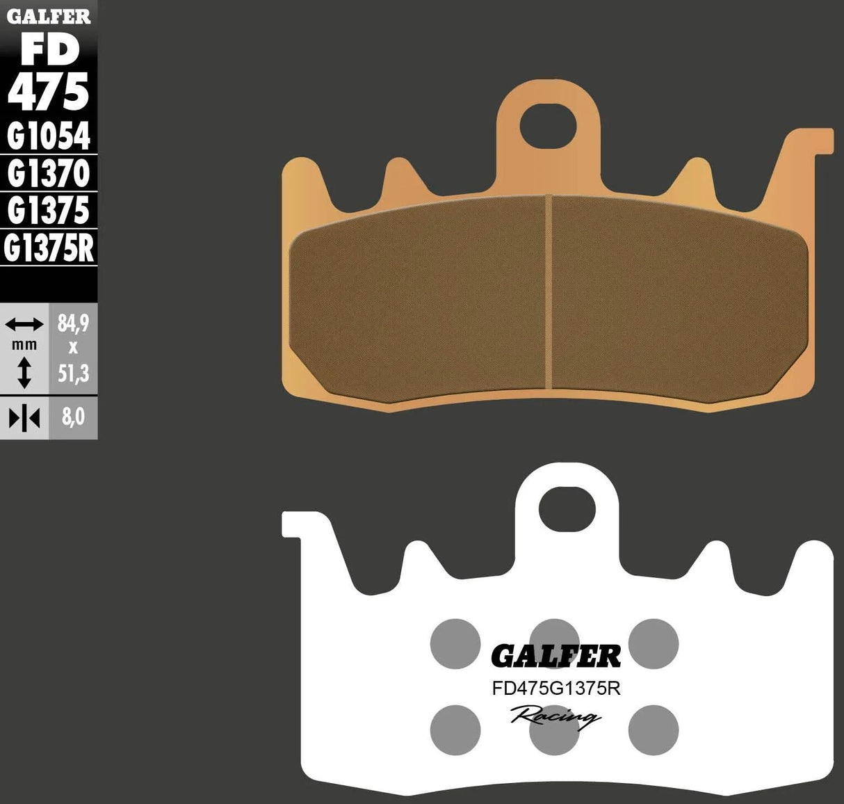 Galfer remblokken fd475 sintered brake pad fd475 g1375r