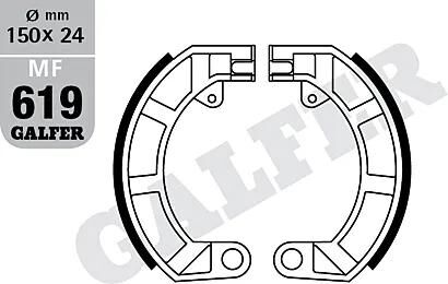 Galfer remsegmenten mf619 brake shoe mf619 g2165 organic