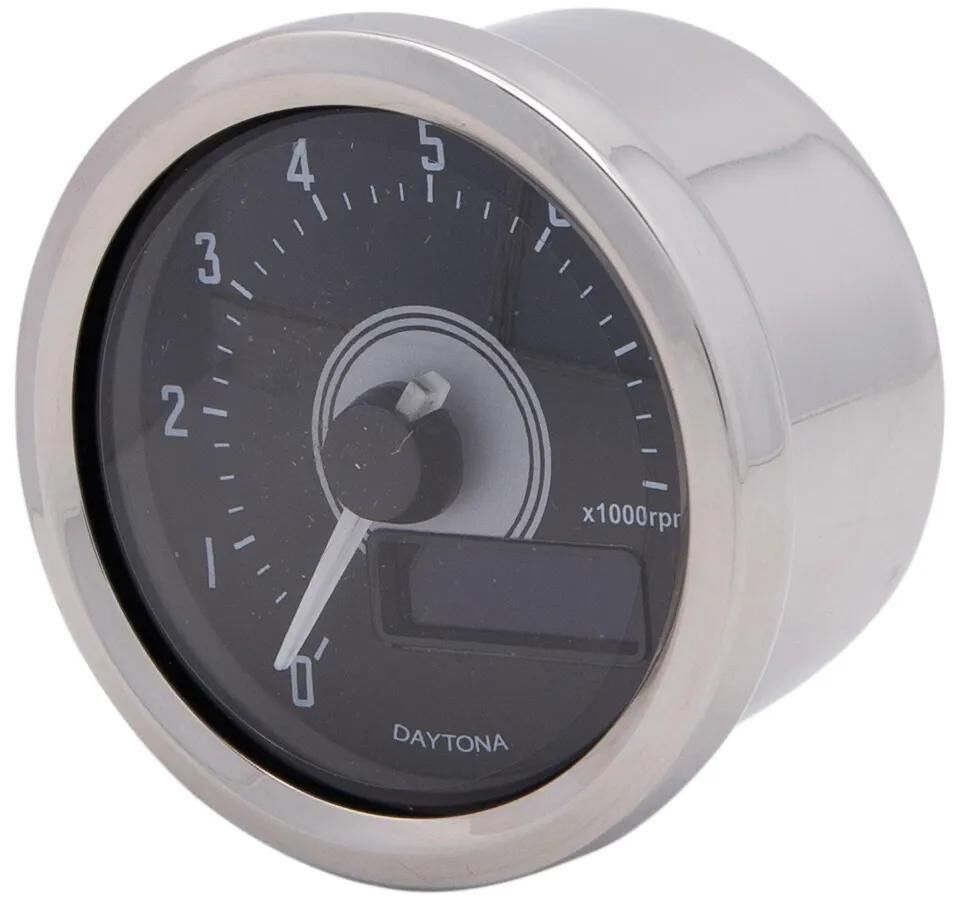 Daytona toerenteller velona 60 speed m.velona,sw led-white 8000u min