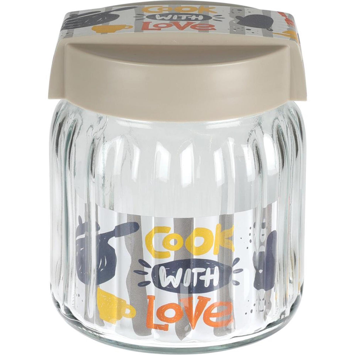 Excellent houseware voorraadpot glas 1l met deksel
