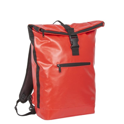 Carbon rolltop backpack 22 liter rood met laptopvak