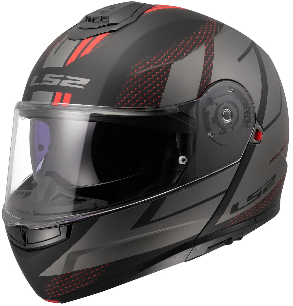 Ls2 klapphelm ff908 strobe ii code helmet strobe ii ff90 code black grey matt xl