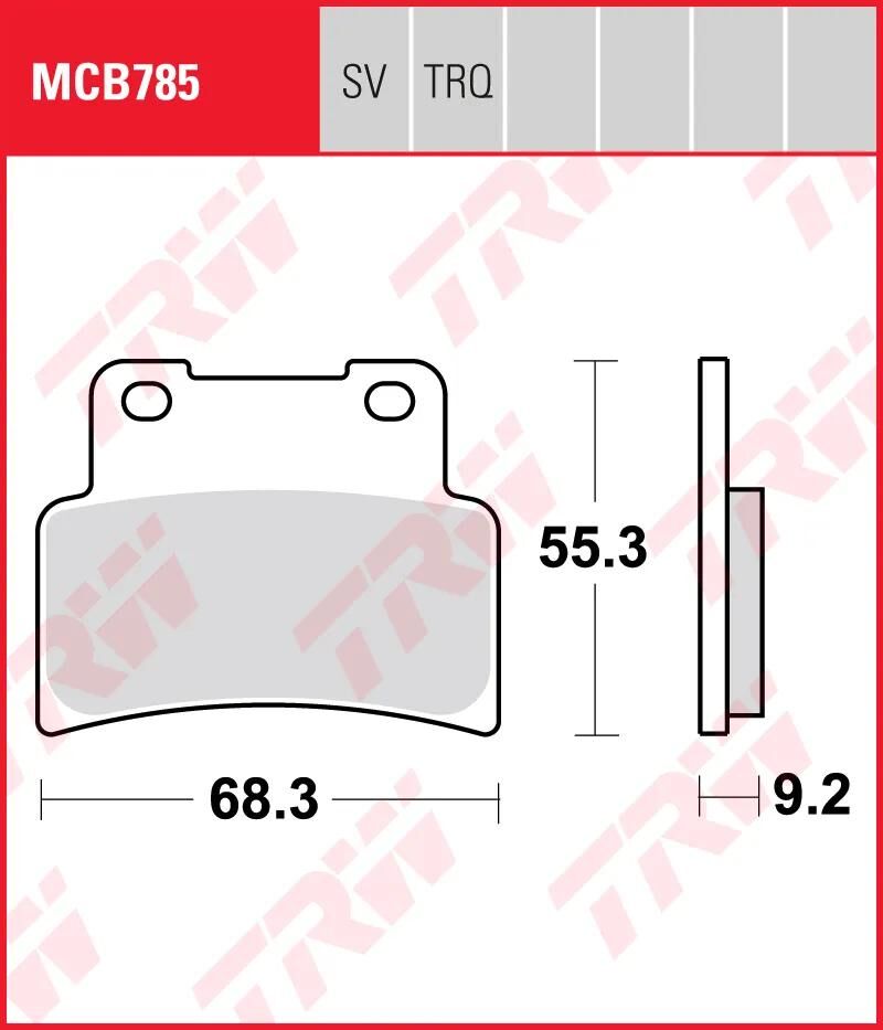 Trw remblokken mcb 785 brake pads sinter mcb 785 sv