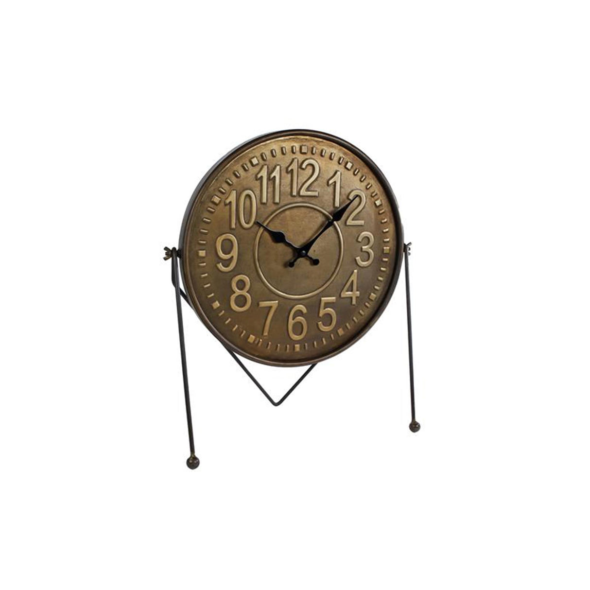Cosydecor klok leo zwart goud metaal 39x18x45cm