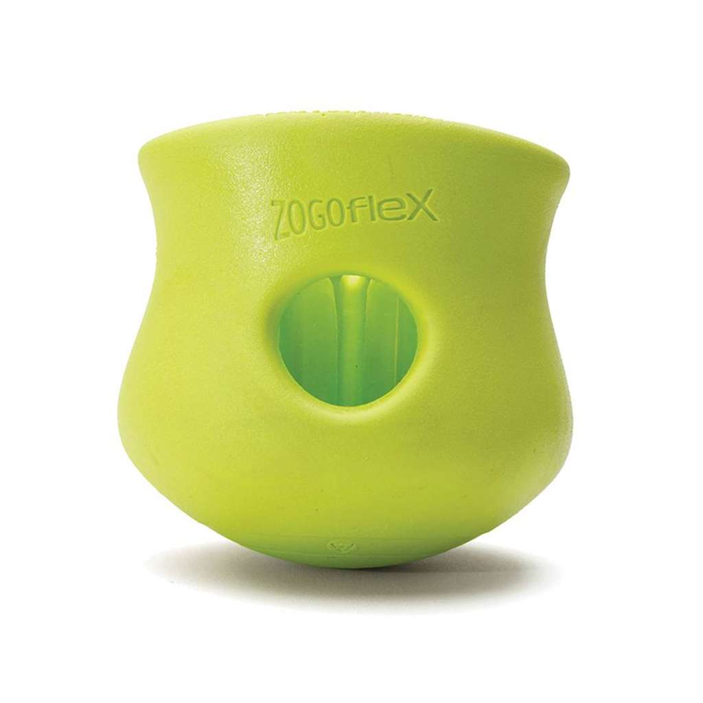 West paw toppl zogoflex - sterk honden speelgoed - slowfeeder - groen - small - 8 cm