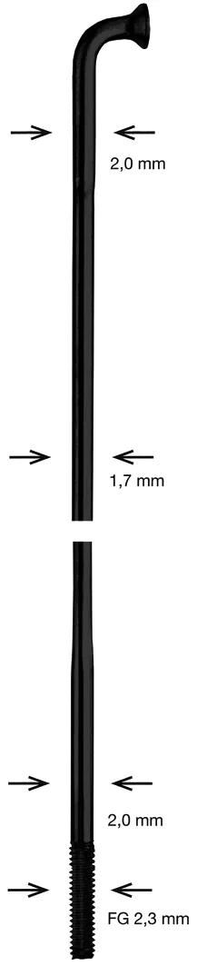 Alpina speiche spoke sst db 2x1,7x2mm 256mm b