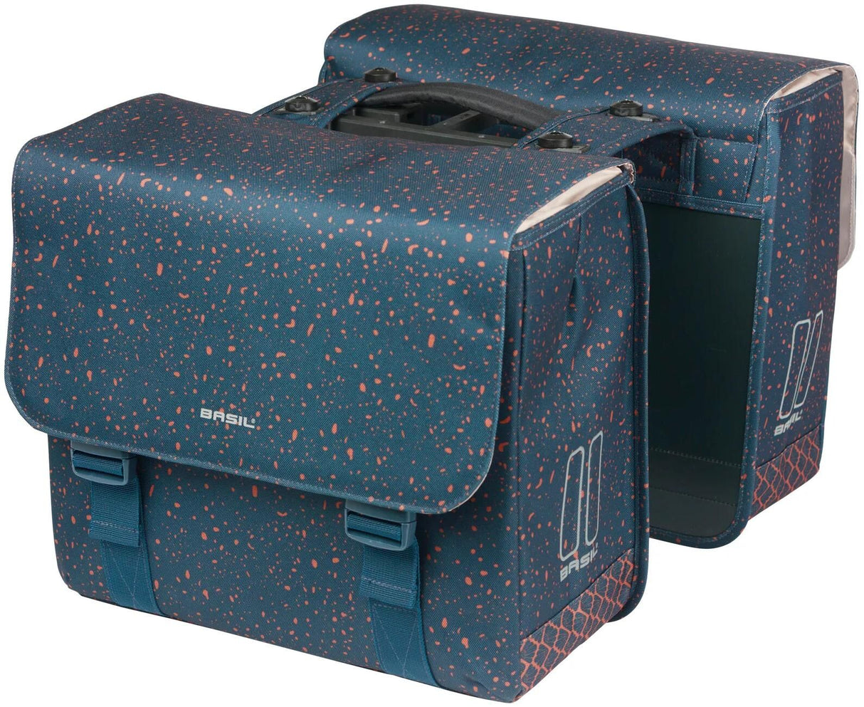 Basil dubbele fietstas flair mik 35 liter 15 x 35 x 31 cm (2x) - navy