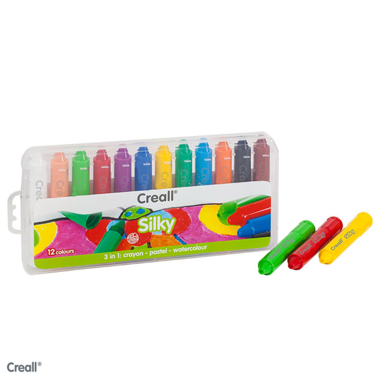 Creall waskrijt in etui set a 12 stuks, wasco crayon