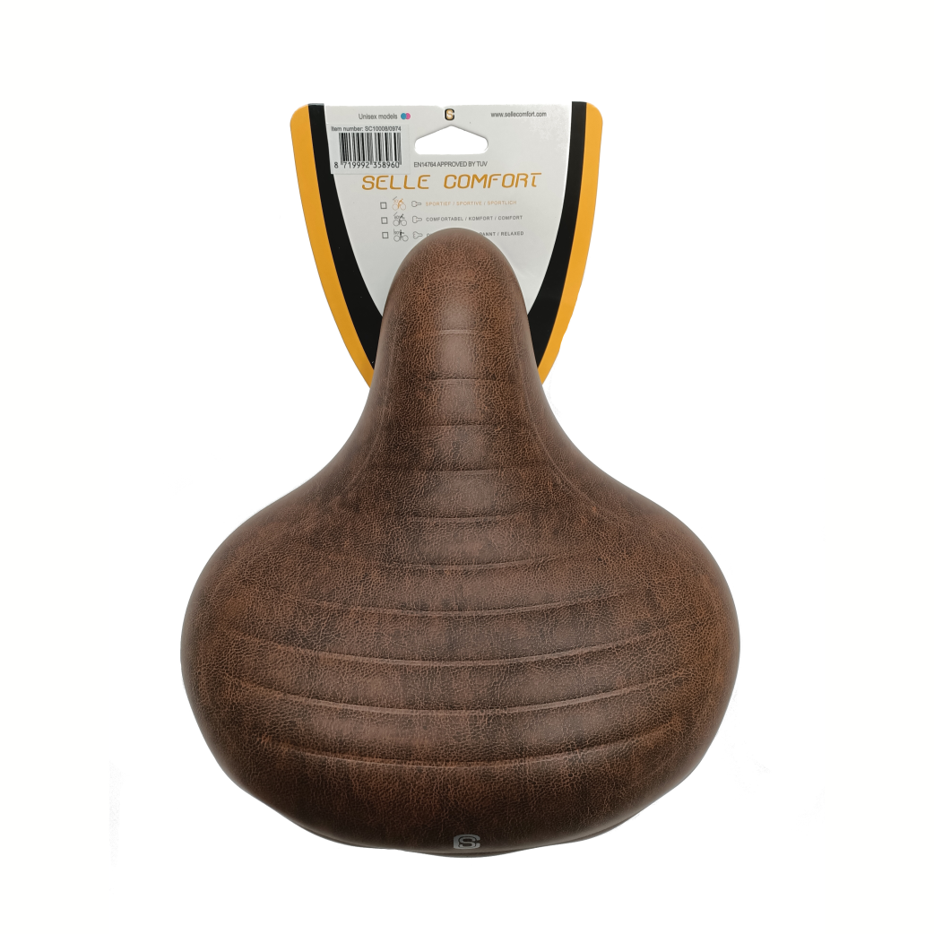 Selle comfort zadel wave bruin, zonder strop