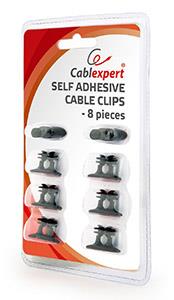 Enzo gembird zelfklevende kabelclips 8 stuks 9531000