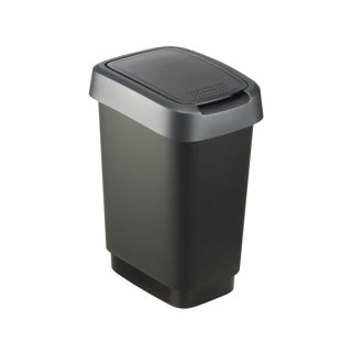Rotho twist afvalbak 10l zwart