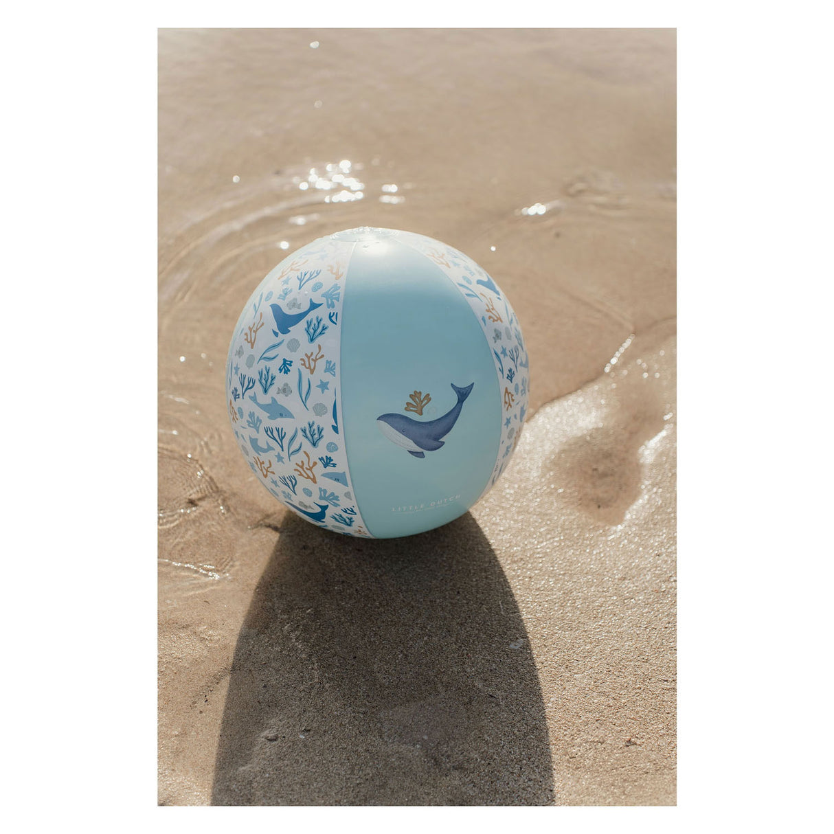 Little dutch strandbal blauw 35 cm ocean dreams