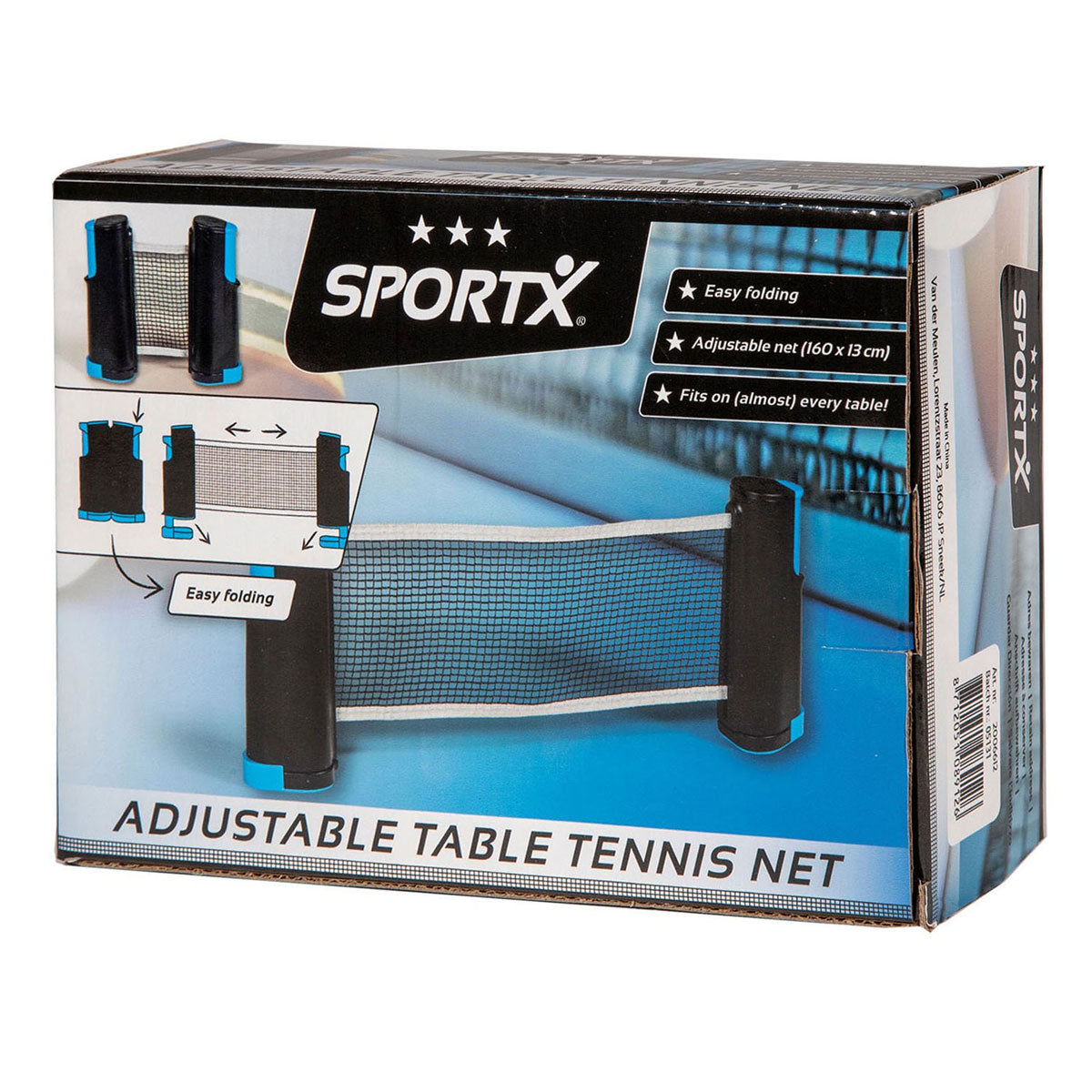 Sportx tafeltennisnet (oprolbaar)