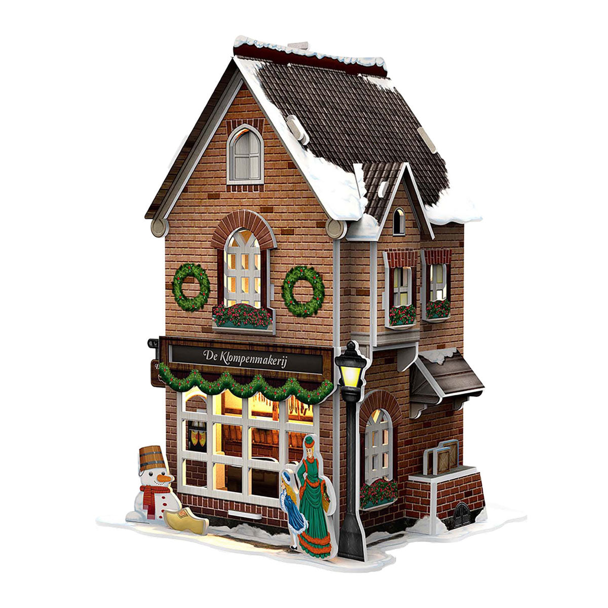 Cubic fun 3d puzzel klompenmakerij met led verlichting