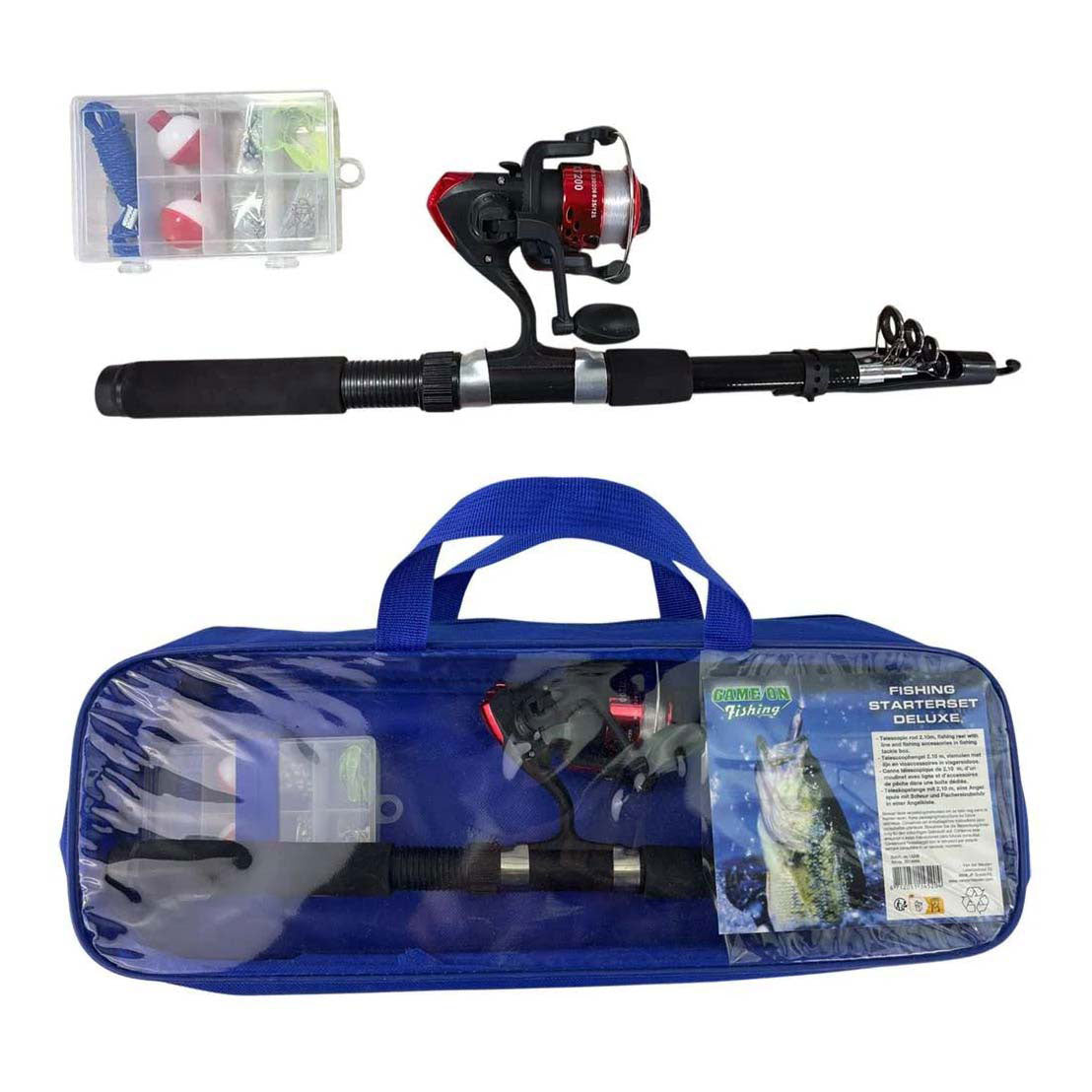 Game on fishing starterset deluxe in bewaartas