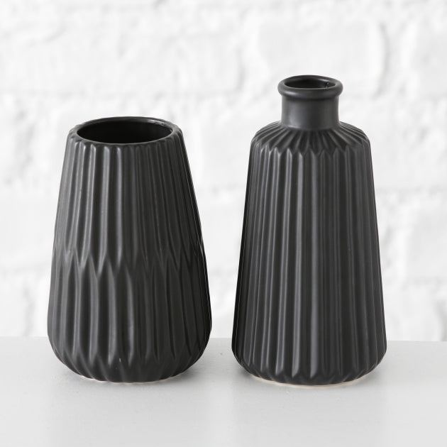 Boltze home vaas esko h17cm zwart