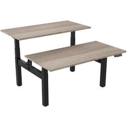 Zit-sta-bureau euroseats dual bench lichtbruin eiken metaal