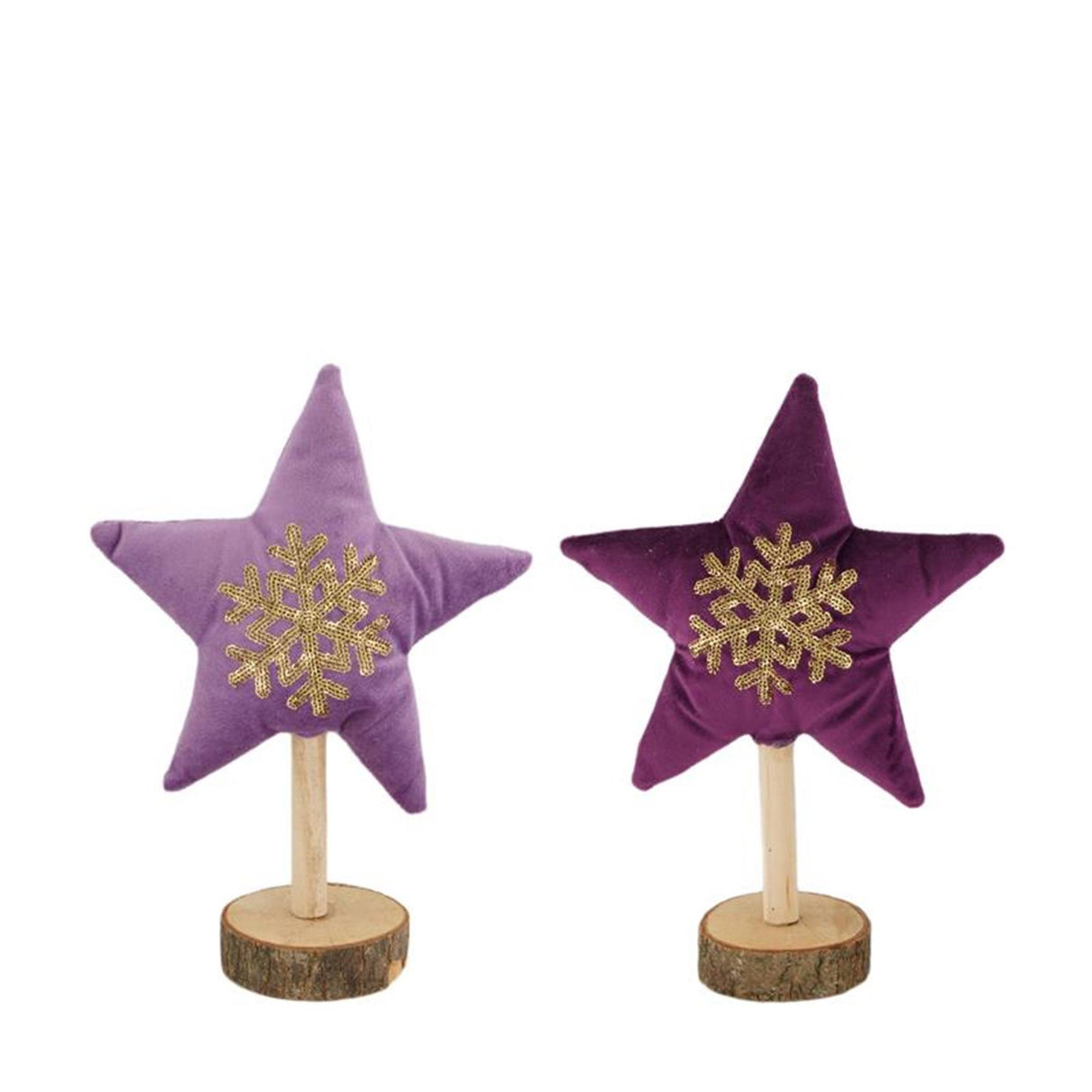Dijk natural collections ster polyester op standaard 17x6x23cm paars