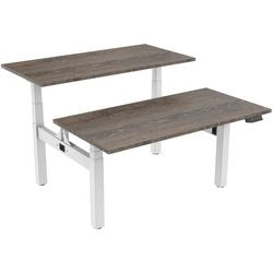 Zit-sta-bureau euroseats dual bench lichtbruin eiken metaal