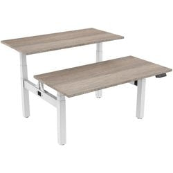 Zit-sta-bureau euroseats dual bench lichtbruin eiken metaal