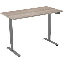 Zit-sta-bureau euroseats lichtbruin eiken metaal
