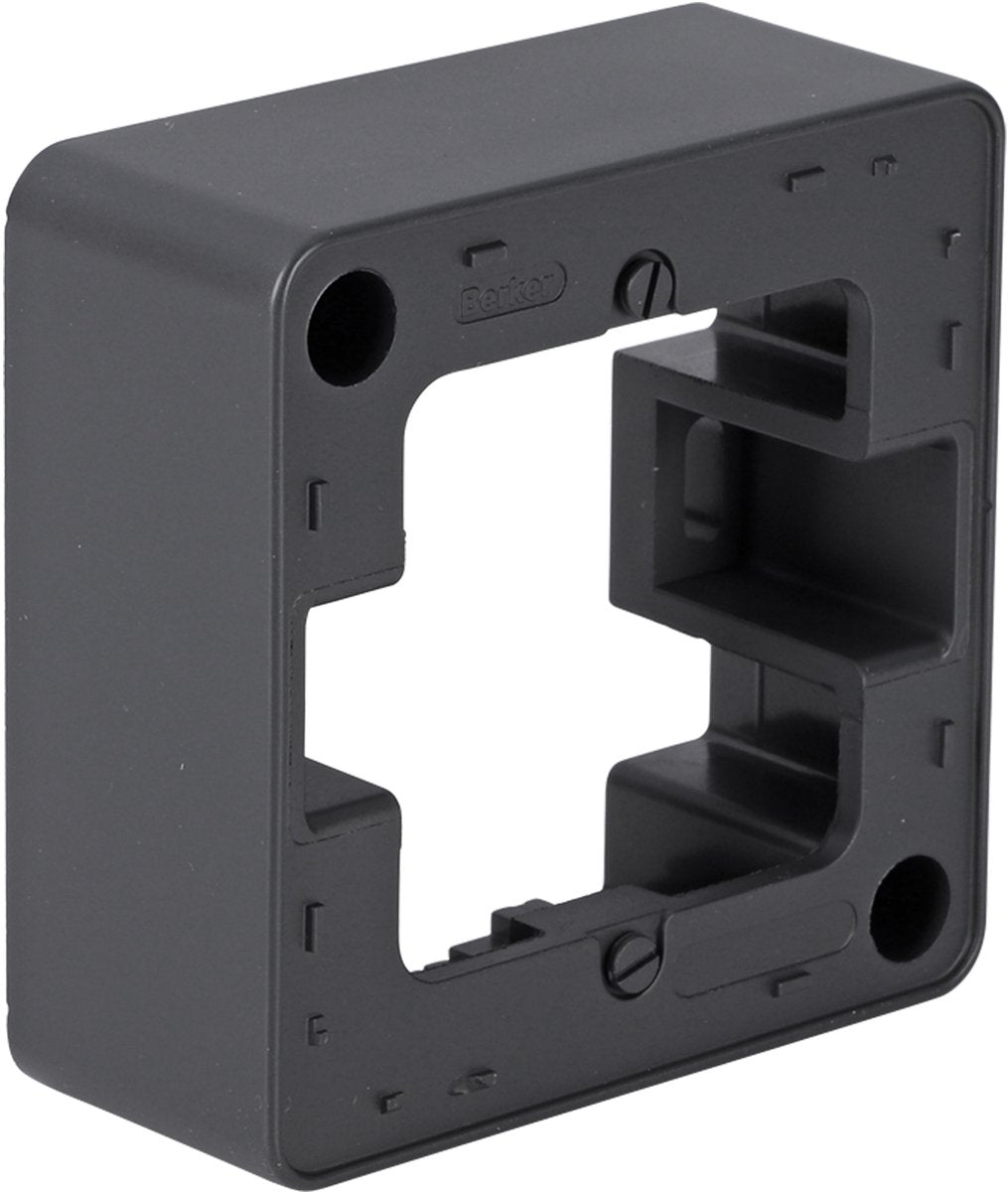 Berker q1 opbouwraam - inbouw - 1-voudig - antraciet