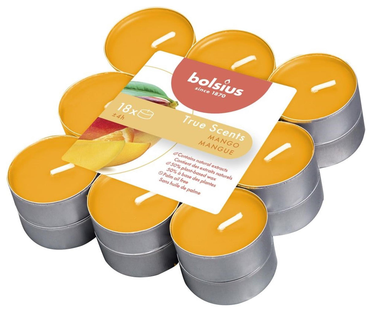 Bolsius geurtheelichten 18 stuks mango