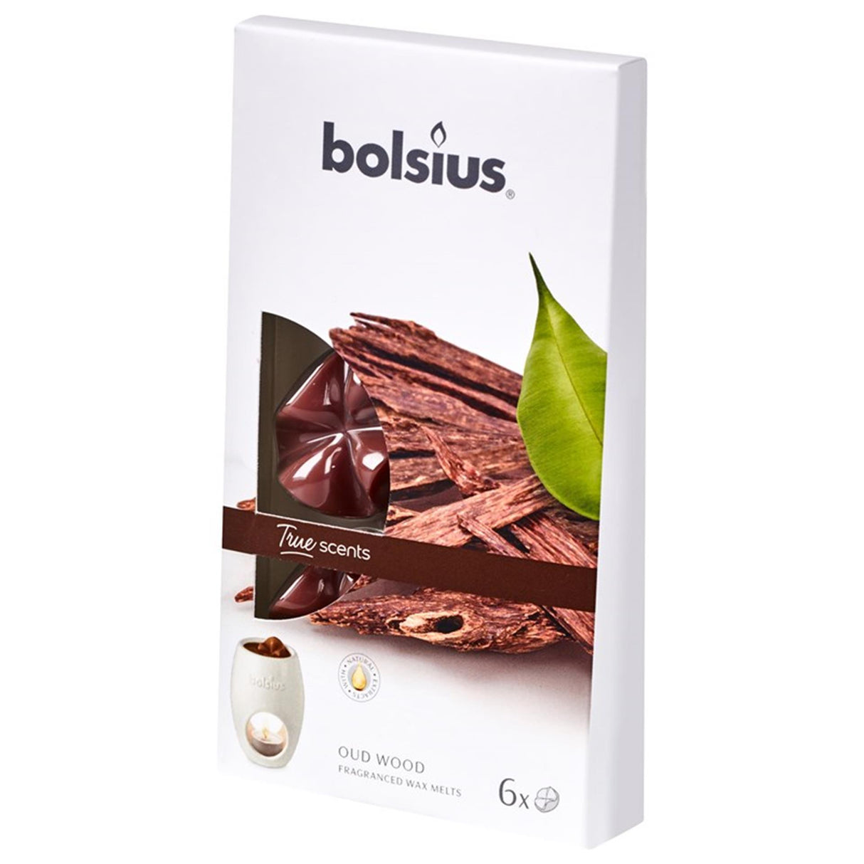 Bolsius smeltbare geurwax oud wood 6st
