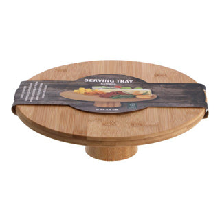 No brand serveerplank op voet bamboe | 2 stuks
