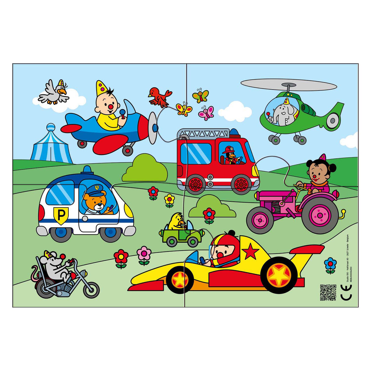 Bumba puzzel vroem vroem - 4st.