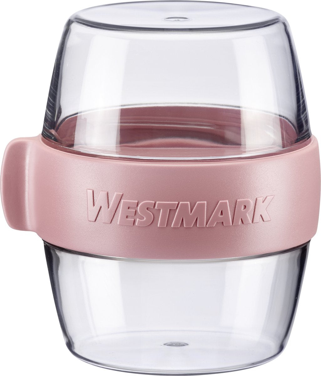 Westmark pocket box mini, praktisch maaltijdbakje voor onderweg, ideaal voor yoghurt, fruit, groenten, snacks, 400 ml (2 x 200 ml), bpa-vrij, roze