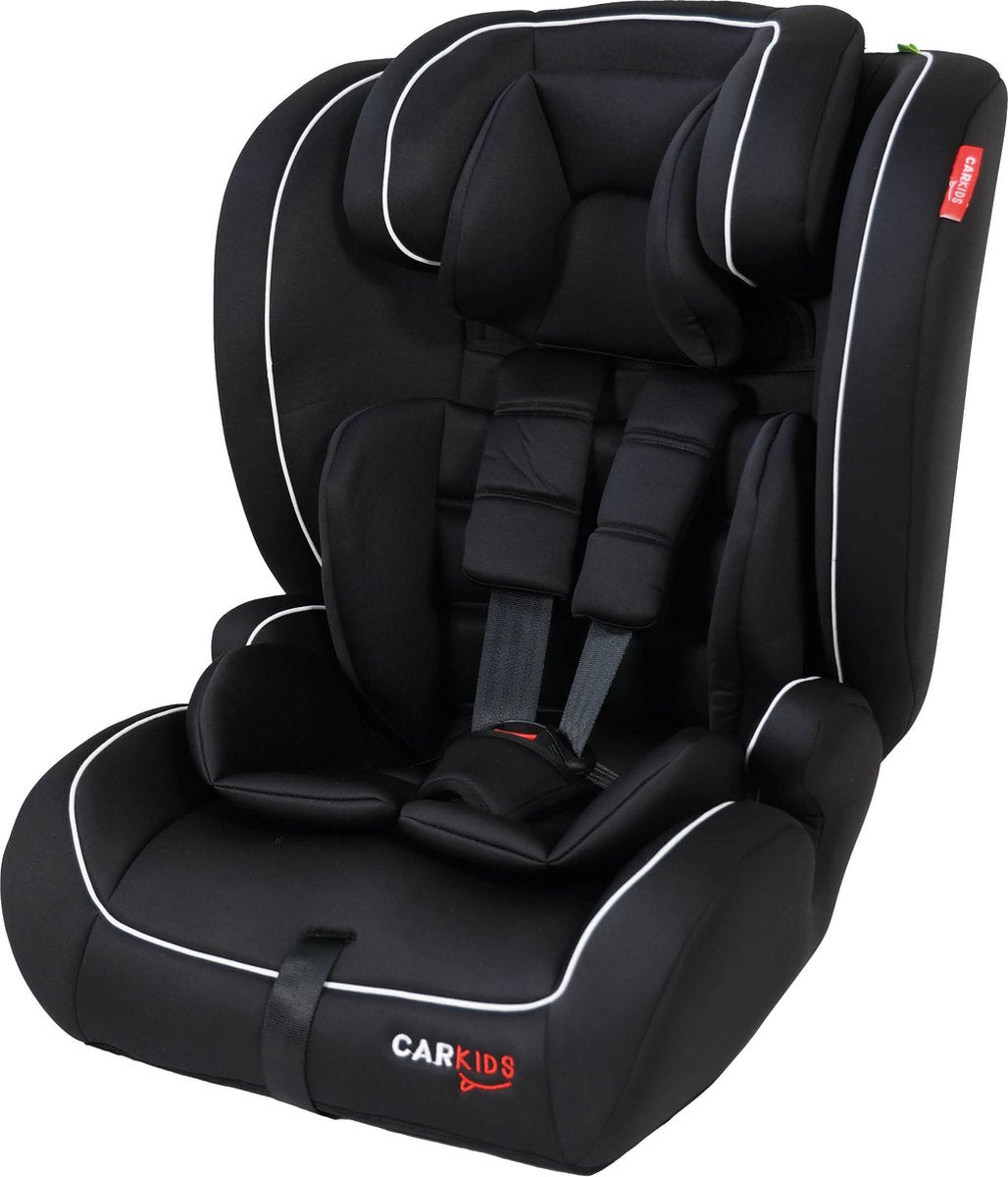 Carkids i-size autostoeltje luca - voldoet aan i-size r-129 norm - voor kinderen van 76 tot 150cm - verstelbare hoofdsteun - zwart wit
