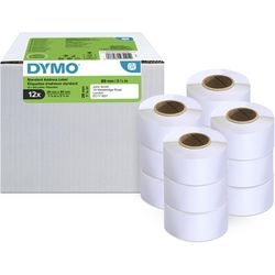 Dymo originele labelwriter adreslabels | 28 mm x 89 mm | 12 rollen met elk 130 labels (1560 zelfklevende etiketten | geschikt voor de labelwriter labelprinters