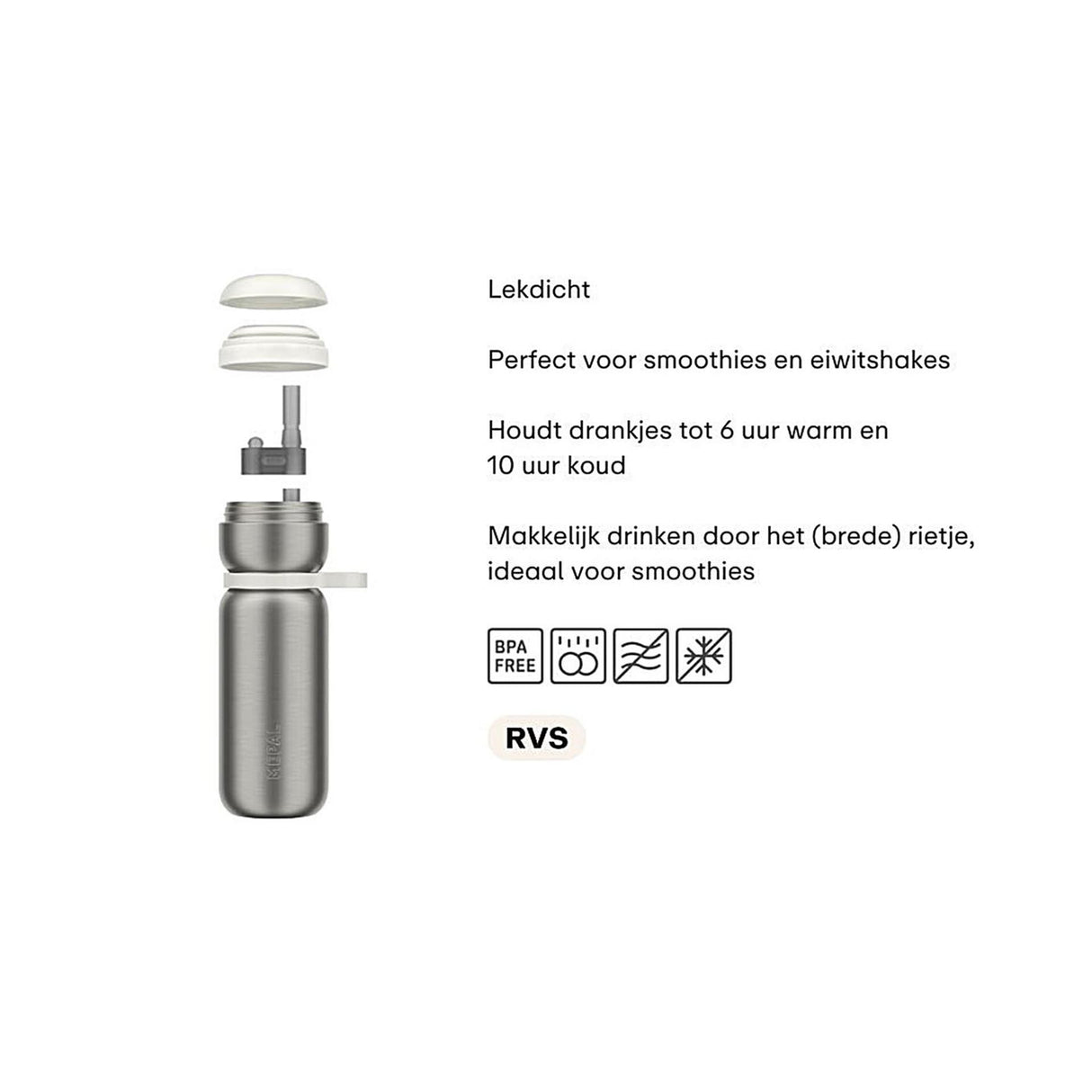 Mepal isoleerfles twist sport - 600 ml - twist en drink - lekdicht en geïsoleerd: 6u warm. 10u koud - vaatwasmachinebestendig - drinkflessen - graphite black