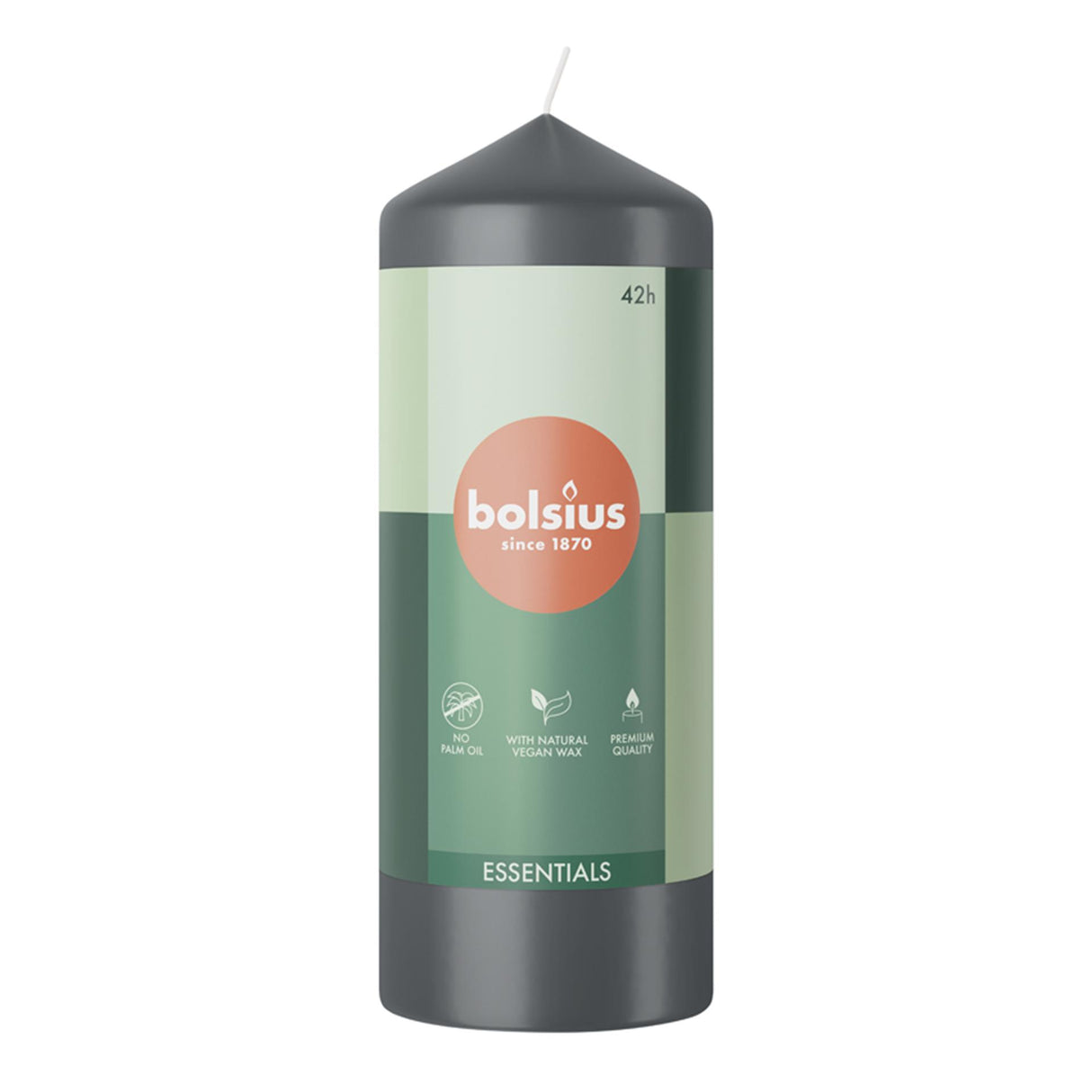 Bolsius stompkaars 150 58 stormy grey