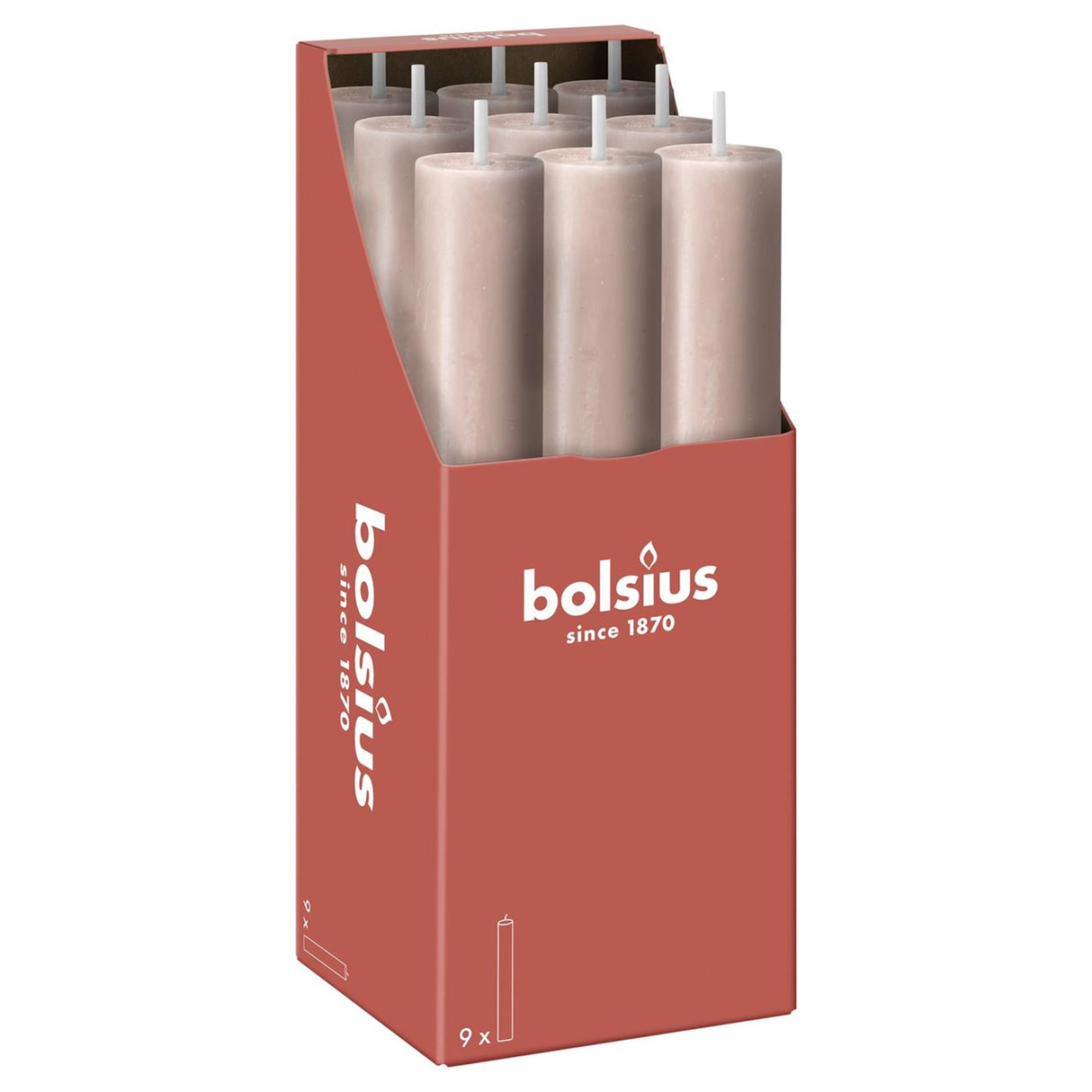 Bolsius tafelkaars xl 230 30 roze