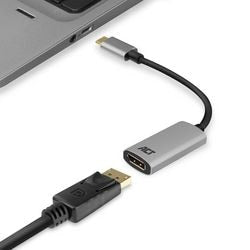 Usb-c naar display port act ac7030 zwart, grijs 0,15 m