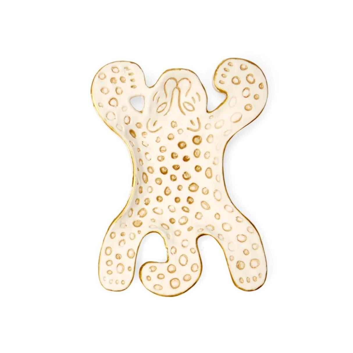 Kikkerland decoratie schaal luipaard wit 13cm
