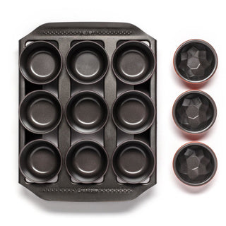 Ottosimon bakvorm set tefal creabake paars 12 stuks metaal.