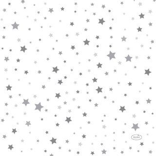 Duni servetten silver stardust 33 x 33 cm | 12 stuks