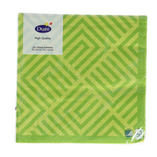 Duni servetten mosaic kiwi 33x33 cm | 12 stuks